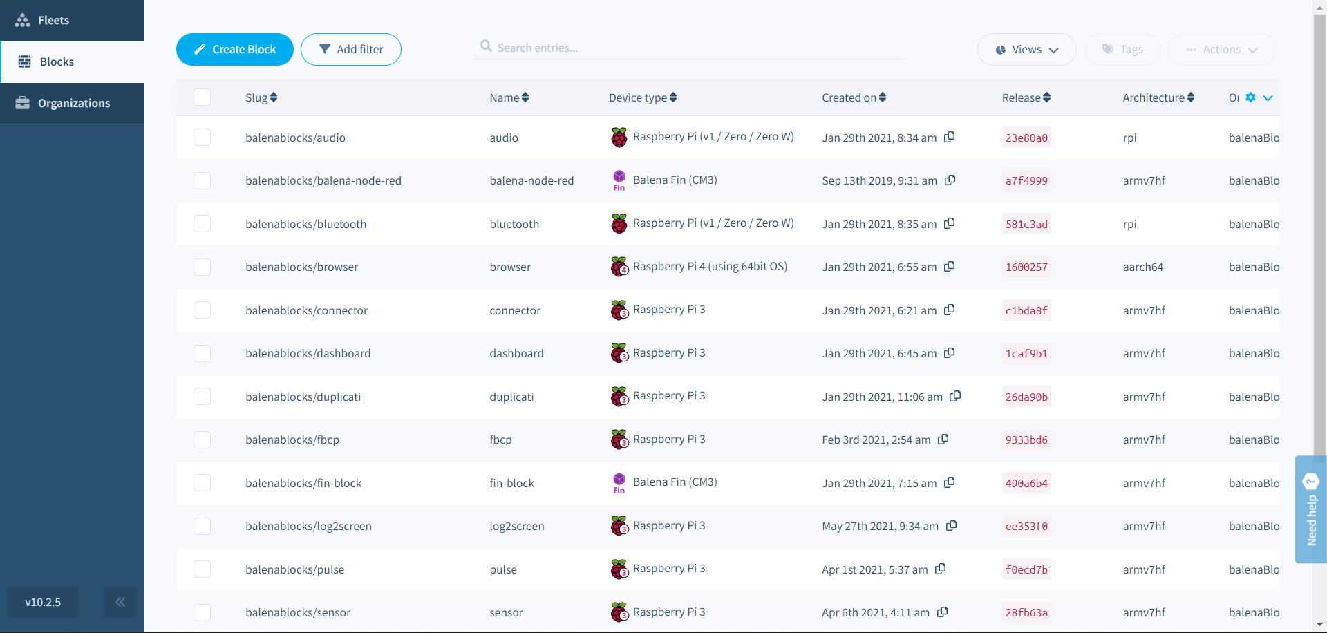 You can find blocks on the balenaCloud dashboard