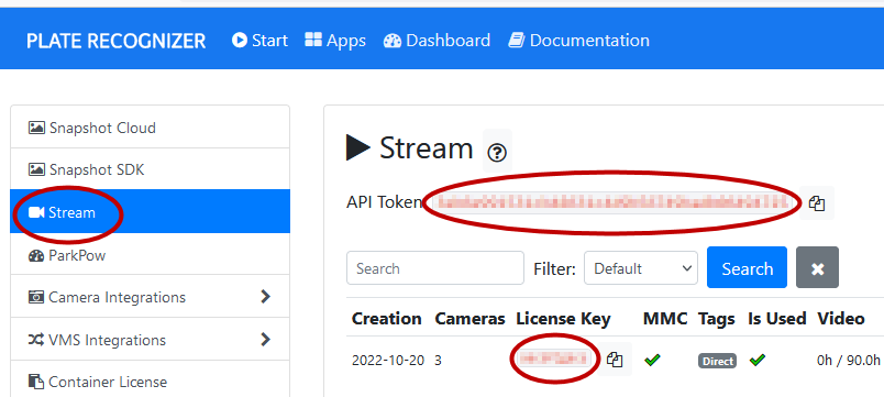 Stream dashboard