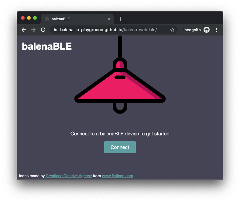 Here's a successful installation of balenaBLE in a browser.