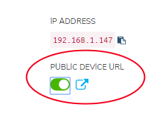 Accessing a public URL for the device