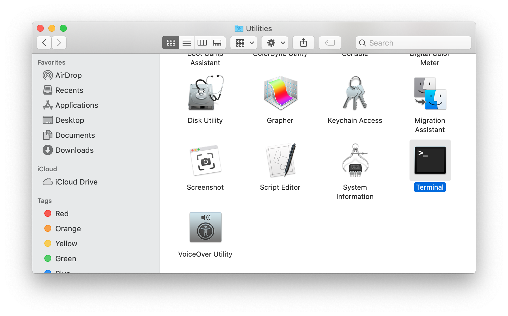 Open Disk Utility in MacOS